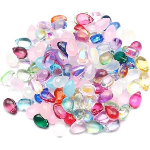 20-100pcs Colorful Mixed 6x9mm Drop Shape Loose Glass Spacer Beads For Jewelry Making DIY Necklace Bracelet Pendant Accessories