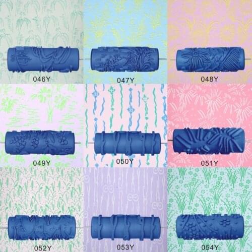 5" Embossed Paint Roller Sleeve Wall Texture Stencil Brush Pattern Decor 099Y