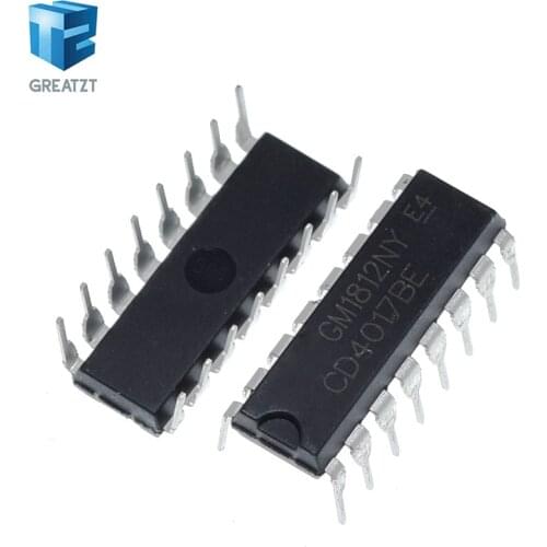 10PCS CD4017 CD4017B CD4017BE 4017 DECADE COUNTER DIVIDER IC