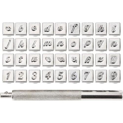 36pcs Steel Alphabet Number Stamp Punch Set for Leather Wood Craft Tools Kit Metal Leather Punch Tools Staming Leathercraft