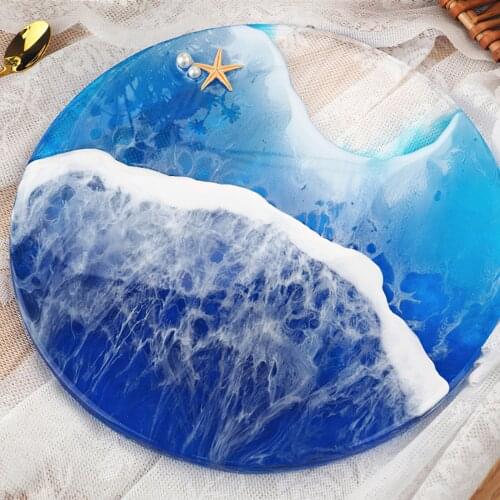 Silicone Resin Mold Storage Plate Dinner Dish Tray Mold Large Plate Resin Casting Mold Craft Tool DIY Desktop Decoration 30cm