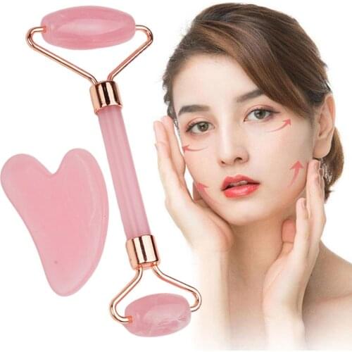 2pcs Gua Sha Scraper Board Face Massage Roller Face Lift Up Wrinkle Remover Kamien Gua Sha Face Massager Guasha Stone