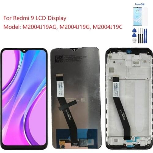 6.53 Inch Replacement For Xiaomi Redmi 9 LCD Display Touch Digitizer Assembly 10 Point Touch For Redmi9 Screen With Frame