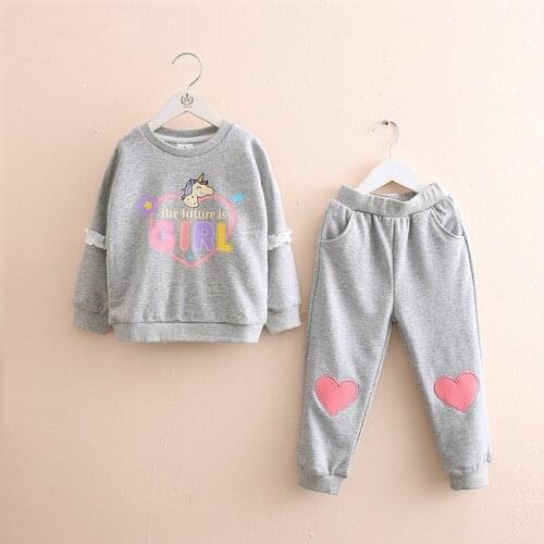 2020 Long Sleeve Sweater+Trousers 2-Piece Sets Casual Baby Girls Winter Clothes Sweet Kids Sportswear Sets Autumn Children Suit