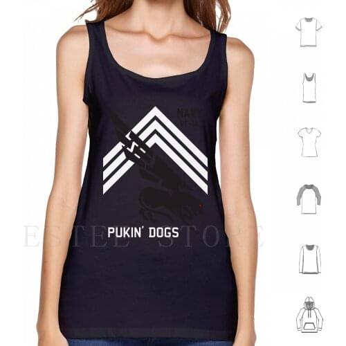 Vf-143 Pukin Dogs Sans Reproache Tank Tops Vest Cotton Vf 143 Pukin Dogs Fighter Squadron Us Navy Vfa 143 F 14 F 18 F A 18