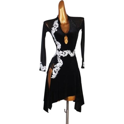 Black Latin Competition Dance Skirt Women New Arrival Sexy Rumba Latin Dancing Dress Adult Standard Samba Latin Dance Skirt