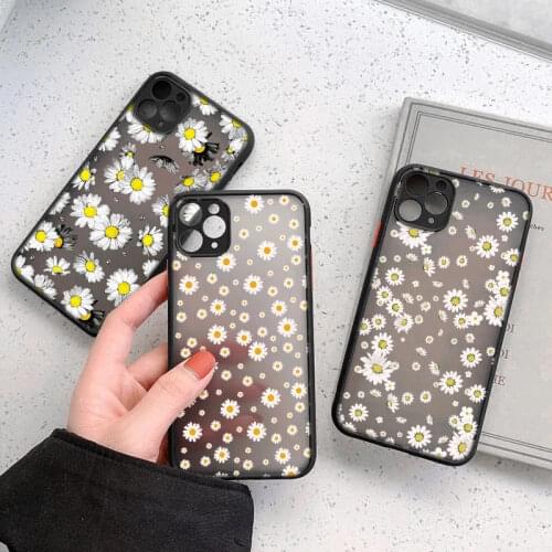 Lovebay Cute Cartoon Daisy Flower Phone Case For iPhone 11 12 Pro Max X XR XS Mini 7 8 Plus SE 2020 Lens Protected Bumper