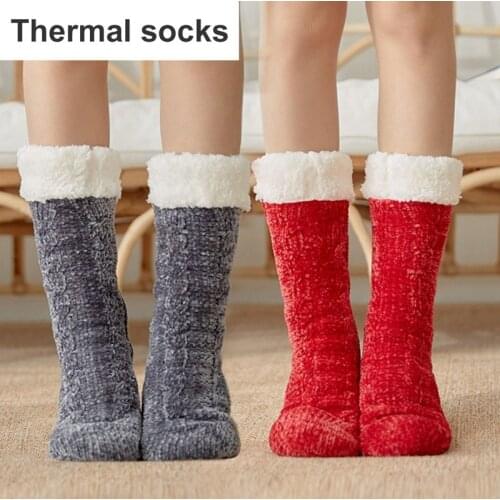 Winter Warmer Women Thicken Cashmere Wool Thermal Snow Socks Seamless Velvet Boots Floor Bed Socks For Mens