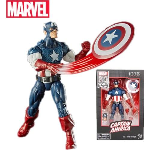 17cm Marvel Comics 80th Anniversary Legends Series Vintage Comic-Inspired Captain America PVC Action Figure Toy Collectible