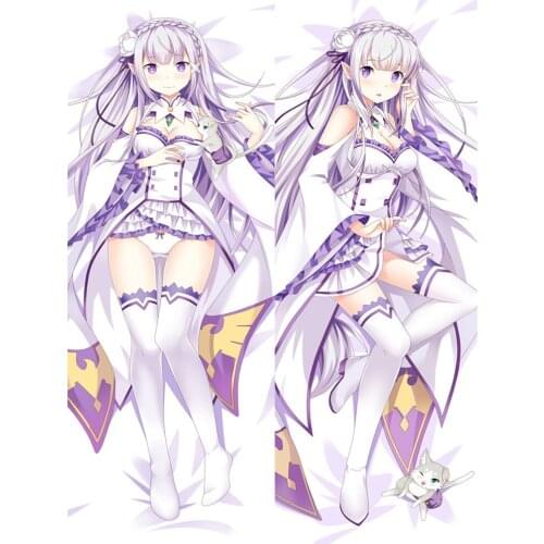 2017 update Anime Re Zero kara Hajimeru Isekai Seikatsu Emilia Dakimakura body throw pillow cover case Hugging Body pillowcase