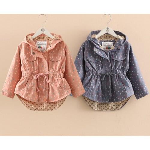 2020 Winter Spring Autumn 3 4 6 8 10 11 12 Years Teenager Wind Proof Outwear Waist Slim Baby Kids Girls Hooded Outdoor Jacket