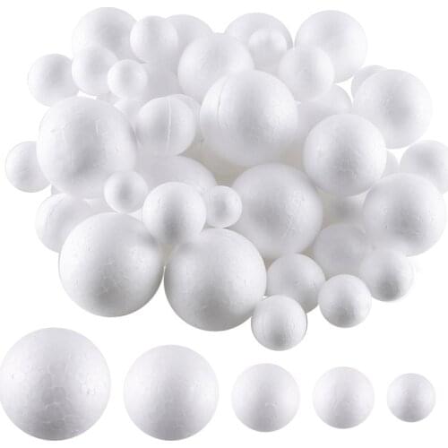 10/1000pcs Wedding Decoration Modeling Craft Solid Polystyrene Foam Balls Round Spheres DIY Stuff (Solid 7/6/5/4/3/2cm)