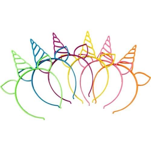 Baby Shower Decor 6pcs Unicornio Headband Happy Birthday Party Decorations Kids Unicorn Party Favors Chirldrens Gift Supplies