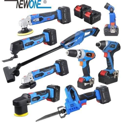 NEWONE 16V Cordless Li-ion battery Drill/screwdriver Angle grinder electric tool combo kit for drilling grinding cutting trimmer