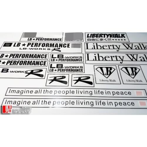 Car Stickers Imagine Peace Liberty Walk Performance Vehicle Window Side Door Body Decals