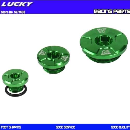 CNC Billet Engine Timing Cover Oil Filter Plugs Bolts Set For KAWASAKI KX250F KXF250 2004-2010 RMZ250 RMZ 250 2004 2005 2006