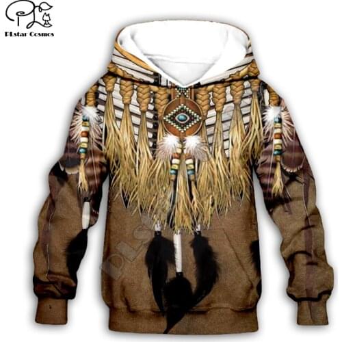 Kids Baby Boy Girl Black Native Indian Lakota Skull print 3d Hoodies Tracksuit Children wear Set Cute Sweatshirts -9