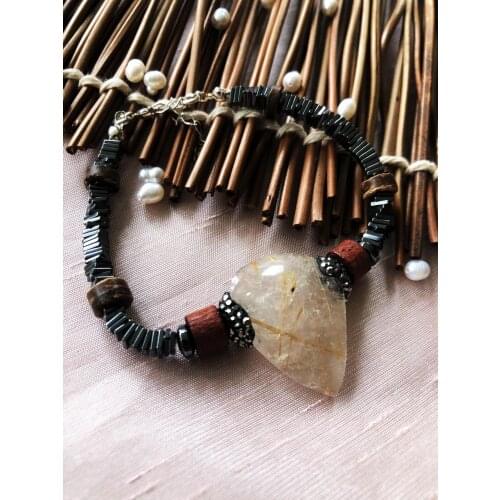 Dr Stone Luxury collection Gold Beryl and Hematite Stone 925 Sterling Silver Women Handmade Bracelet LXDR1