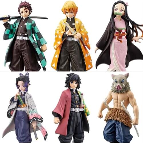 16CM Anime Demon Slayer figures Kamado Tanjirou Action Figures Agatsuma Zenitsu Nezuko Warrior Kimetsu no Yaiba Model Toys Gifts