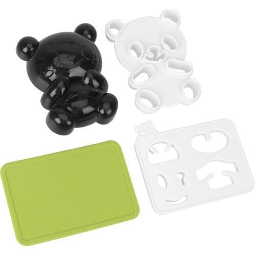 Dry Roasted Seaweed Cutter Set 4 in 1 Baby Panda Sushi Mold DIY Panda Onigiri Rice Maker Sandwich Toast Cutter Mold