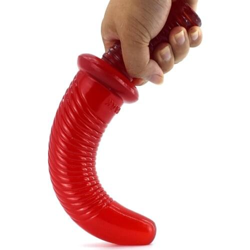 NNSX Artificial screw anal plug penis With handle new wine red Adult Products Women Masturbator Tool without suction cup dildo