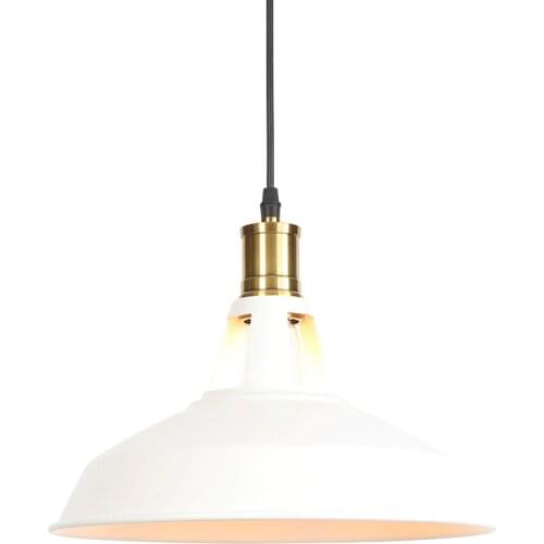IWHD White Nordic Pendant Lights LED Creative 30cm Iron Hanglamp Vintage Pendant Lamp Loft Fixtures For Home Lighting