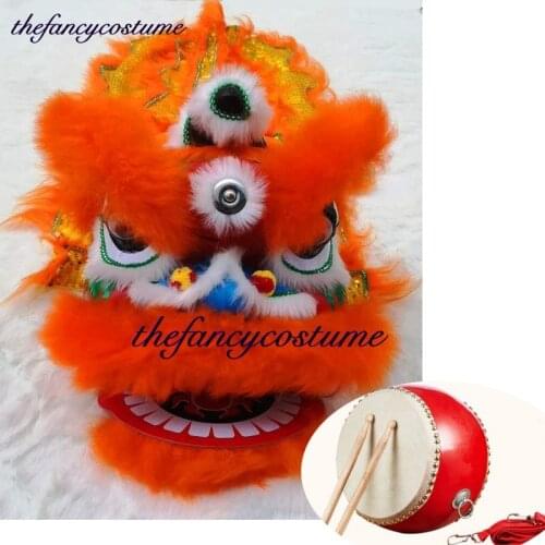 2-5 age Classic Kid Lion Dance Drum Mascot Festival Funny Fancy Costume 10inch Cartoon Props Sub Play Parade Outfit Sport