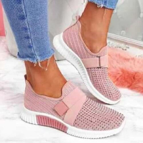 TELOTUNY Sneakers 2021 Fashion Womens Casual Running Shoes Thick-Soled Solid Mesh Breathable Slip-on Outdoor Walking Sneakers