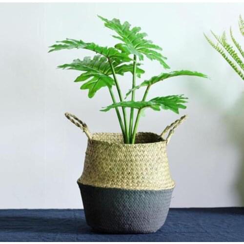 Seagrass Wickerwork Basket Rattan Hanging Plant Planting Flower Pot Dirty Laundry Hamper Storage Basket Dropshipping