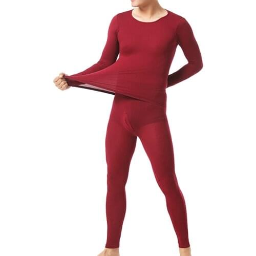 Men Seamless Elastic Thermals Inner Wear Constant Temperature Ultra-thin Underwear Suit Top Pants TY66