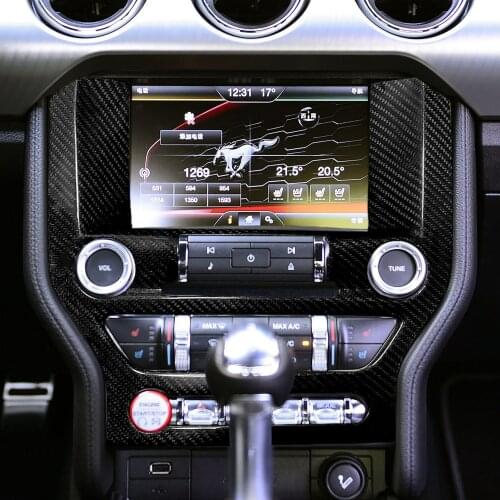 Real Carbon Fiber Sticker For Ford Mustang 2015-2019 Car Interior Frame Trim Dash Console Gear Shift Panel Decoration Stickers