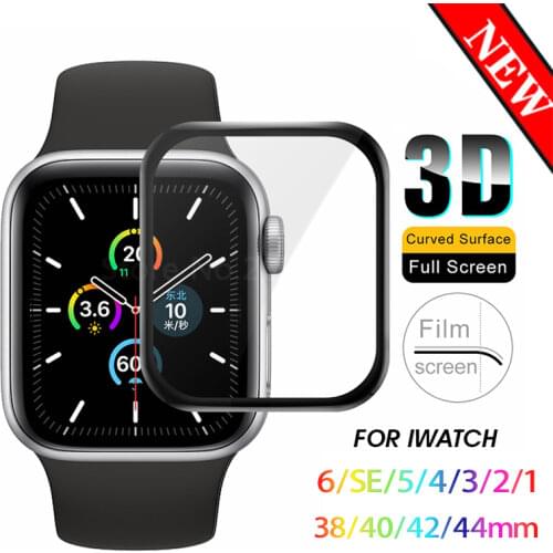 3D Full Cover Nano Film not Tempered Glass For Apple Watch 6 se 5 40mm 44mm Screen Protector coated Film iwatch 4 3 2 38mm 40mm