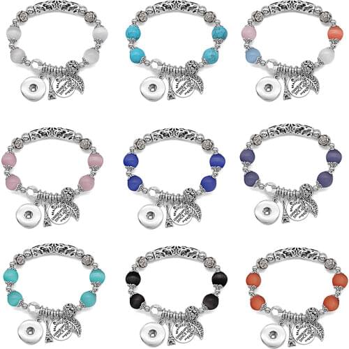 New Fashion Opal 18mm Snap Button Bracelet DIY Jewelry mf3221