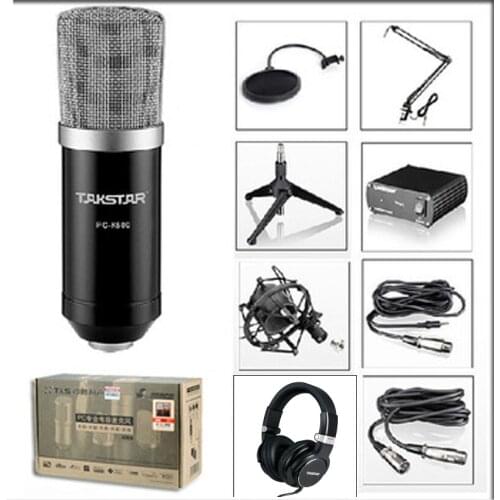 New Studio Recording set suit professional studio microphone+ Takstar HD5500+free Phantom Power cantilever support