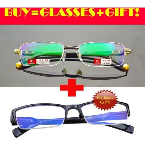 2019 [one Glasses+gift Glasses] Gentlemen Non Spherical Reading Glasses With Gift Reading+1.0 +1.5 +2.0 +2.5 +3.0 +3.5+4.0 +5.0