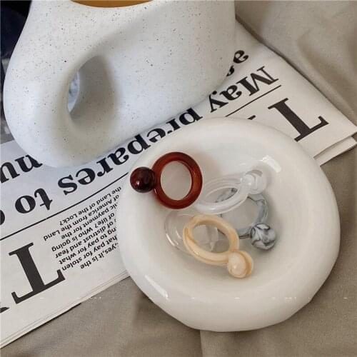Origin Summer Unusual Round Beaded Geometric Ring for Women Simple Multi-Type Multicolor Resin Index Finger Wedding Ring Jewelry