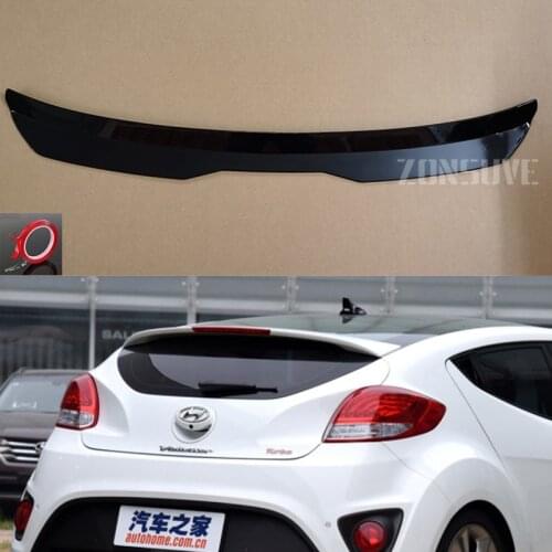 Use For Hyundai Veloster 2012--2016 Year Roof Spoiler Carbon Fiber Look Accessories Body Kit Factory Style