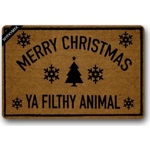 Merry Christmas Door Mat Rubber Back Entry Way Doormat holiday door mats outside inside 18 x 30 inch