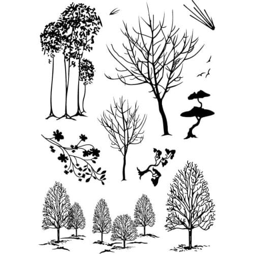 Branch Transparent Clear Stamps for DIY Scrapbooking/Card Making/Kids Christmas Fun Decoration Supplies ST0002