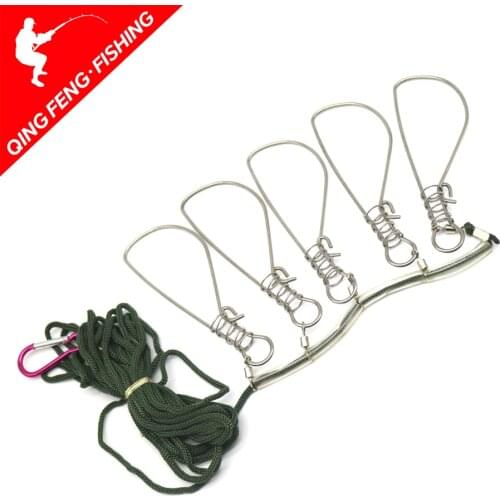 Fishing Lock Buckle Stainless Steel Live Fish Lock Belt Fishing Stringer Fishing Tackle for Accessories