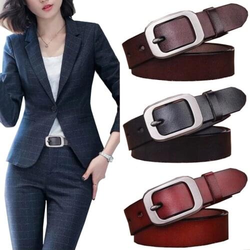 Womens Belt Lady Fashion Classic Brand Design Genuine Leather Belt Woman Luxury Oil Wax Cow Leather Belt Female