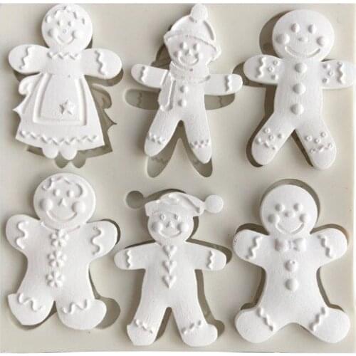 Gingerbread Man Christmas Series Silicone Mold Fondant Cake Mold Chocolate Candy Clay Mold Cake Decorating Tools
