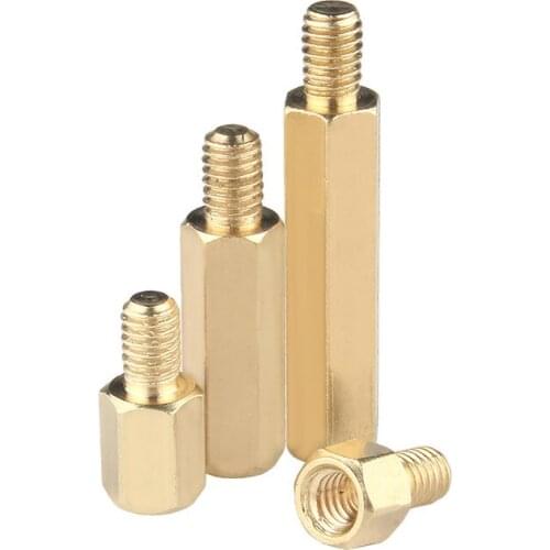 10pcs Hex Male to Female M3x5+6 M3x6+6 M3x7+6 M3x8+6 M3x9+6 M3x10+6 brass standoff spacer Hexagonal Stud Spacer Hollow Pillars