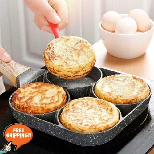 Thickened Four-hole Frying Pot Pan Omelet Pan Non-stick Egg Pancake Steak Pan Cooking Egg Ham Pans Breakfast Maker Cookware