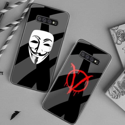 V for Vendetta Phone Case Tempered Glass For Samsung S20 Plus S7 S8 S9 S10 Plus Note 8 9 10 Plus