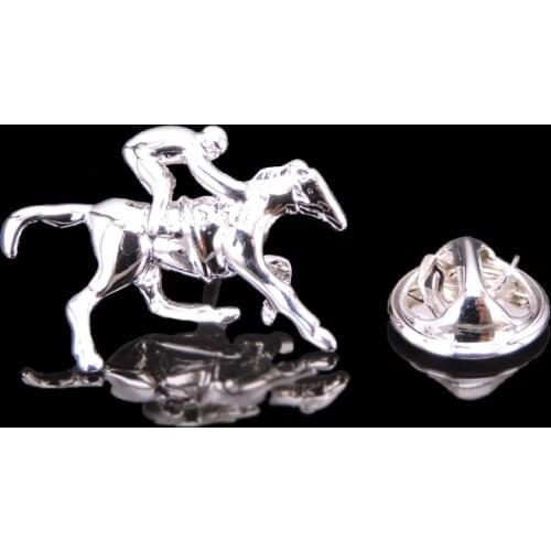 High-quality Brooch Lapel Pin For Successfu Men Pins silvery riding Neckpin Collar Badge Jewelry Broche Clothing accessories