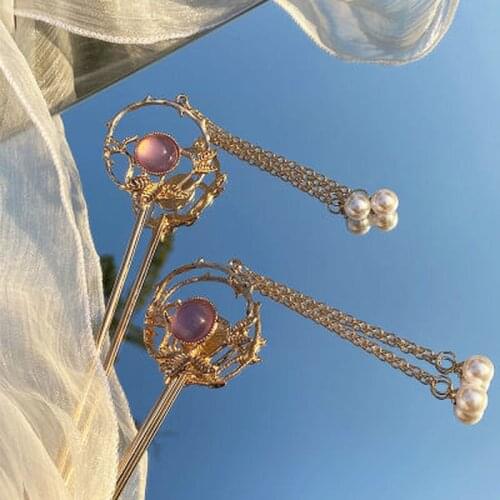 Vintage Flower HairPins for Women Girl Hair Stick Ethnic Long Tassel Jewelry Handmade Sticks for Hair Jewelry Hippie Accessories