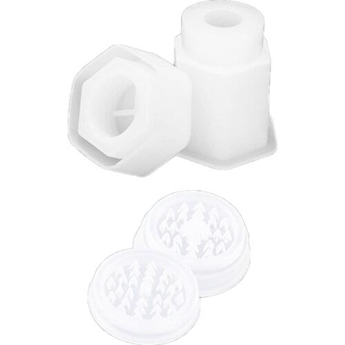 Hexagon Jar and Spice Mill Grinder Casting Silicone Mold for DIY Herb Crusher,Jewelry Container Storage Box Spice Bottle