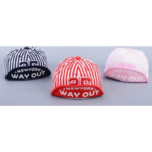 DHL 100pcs Number 25 Baby Striped Soft Brim Sun Hat Baseball Cap