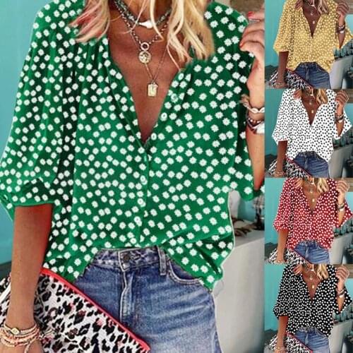 Casual Women Floral Print Long Sleeve Blouse Plus Size Loose Button Down Shirt beautiful and stylish suitable for daily wear